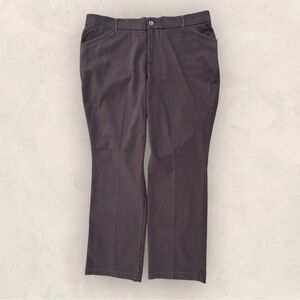 Lee Womens Flex Motion Straight Leg Pants 18W Medium Brown Mid Rise